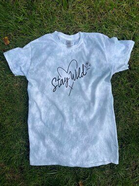 Child XL (18-20) Stay Wild Sage Green Random Tie-Dye T-Shirt